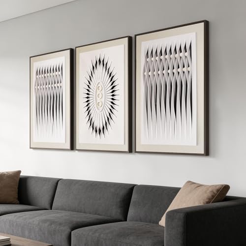 3D Textured Framed Abstract Wall Art for Bedroom, 3 Piece