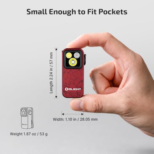 Image of OLIGHT Oclip Pro EDC Flashlight Clip-on Light, Rechargeable 500 Lumens with Three Lighting Solutions Type-C Charging, Magnetic Flash Lights for Signaling, Cycling, Outdoor or Indoor Use (Crackle Red)