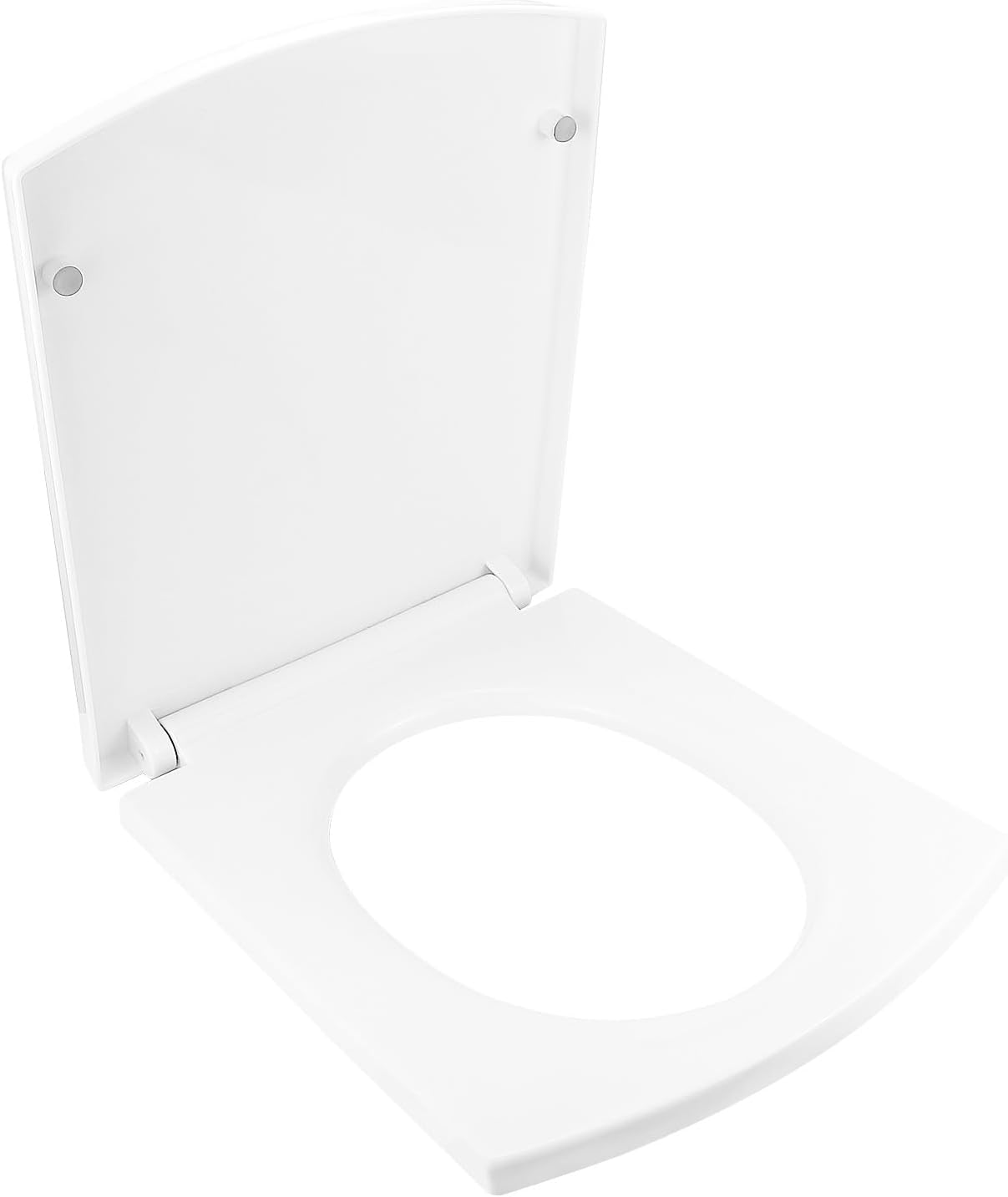 Quiet Close Toilet Seat - Multifunctional PP Material, Slow-Close Mechanism Thickened Rectangular Design Quick Release Hinges, Fits All Regular Toilet Bowls, White
