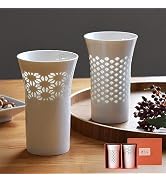 Amazon | ほたるタンブラー 260ml 透かし彫り 陶器 ビアグラス 箱入り