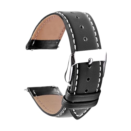 JFMANMSDS Correa de reloj de piel vintage, cierre rápido, hebilla de acero inoxidable, correa de repuesto para hombre y mujer, correa de reloj de 18 mm, 19 mm, 20 mm, 21 mm, 22 mm, 23 mm, 24 mm, 18mm