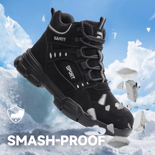 Work Boots for Men Waterproof Steel Toe Shoes for Men Lightweight Steel Toe Boots Comfortable Safety Boot Industrial Construction Boot Work Utility Shoes High Top Indestructible Shoe2