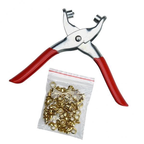 3xNew Eyelet Fabric Plier Punch Tool Kit Leather Belt Hole Maker + 100 Eyelet-image-48