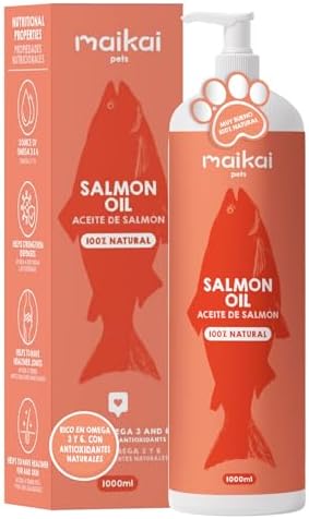 MAIKAI Aceite de Salmón 100% Natural para Perros y Gatos 1L Rico ...