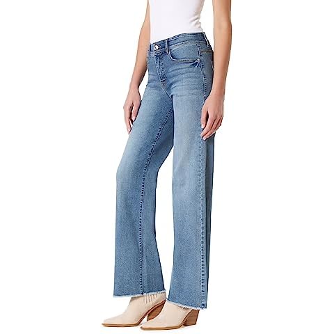Angels Forever Young Women's 360 Sculpt Mid-Rise Wide Leg Jeans, Bedford, 16 Cover
