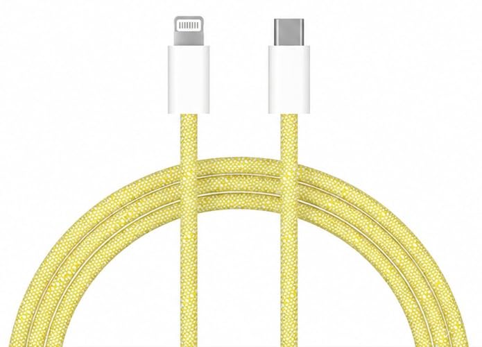 Image of Braided USB-C to Compatible with Lightning cable, Fast Charging & Data Sync Cable, Apple Compatible Type C to Lightning Charging Cable, PD Fast Charge for iPhone 16 /15 /14 /13 /12 /11, Yellow (1M)