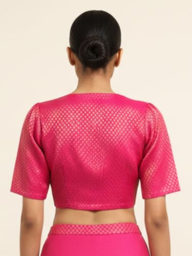 Image of Thevasa Women's Everyday Divine Depth V Neck Half Sleeves Blouse