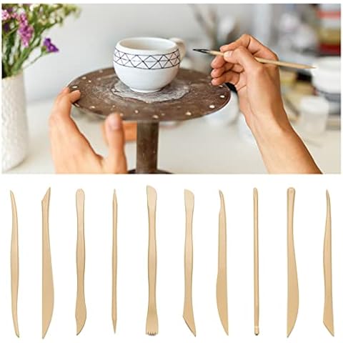 10 Stück Modellier Werkzeuge Töpferwerkzeug Ton Set Keramik Werkzeug DIY Grabstichel Kit Sculpting Tools Modelierwerkzeug Modeliermasse ton Cover