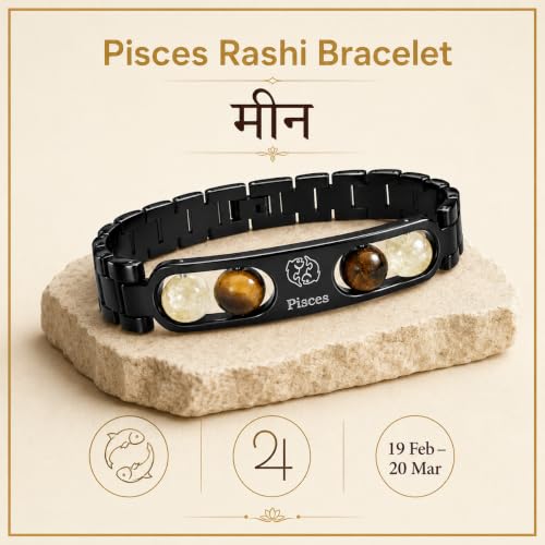 Image of Gratify Birth Crystal Metal Rashi Bracelet for Men & Women | Natural Gemstone Bracelet | Adjustable Spiritual Crystal Bracelet | Includes Authenticity Certificate | Gift for Astrology Lovers