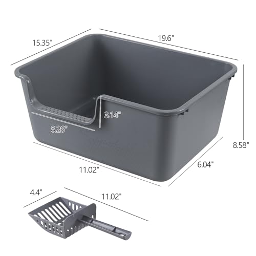 4 Packs Arenero plástico para gato grande 19.6x15.35x8.6 pulg miniatura 2