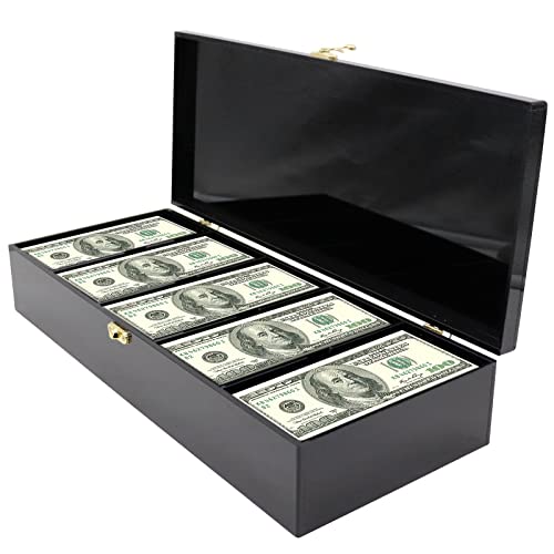 Black Acrylic Lockable Currency Tray, 5 Compartment Money Organizer For Cash, Cash Organizer Money Storage Box With Lockable Cover, Money Organizer For Cash #TOP9