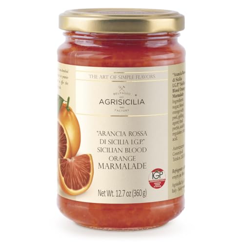 Agrisicilia Sicilian Blood Orange Marmalade I.G.P. – Authentic Italian Citrus Jam with Fruit Peel