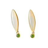 S925 Silver with Natural White Jade Water Drop Ear Studs Earrings for Women Yoga Genuine 1