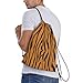 Lbacwy Fashion Tiger Animal Print Pattern Drawstring Backpack String Bag Sports Sackpack for Women Men Gym Yoga Travel Medium