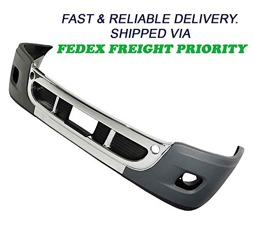 QSC Complete Bumper w/Chrome Fog Lamp Hole for Freightliner Cascadia 08-17