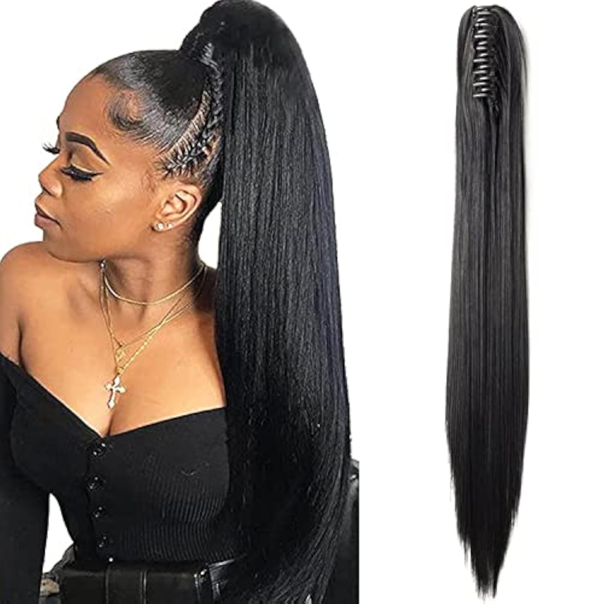 Women's 18" 20" Straight Clip-in Ponytail Extension