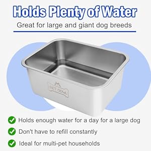 Water Bowls for Large Dogs 3 Gallons Durable Stainless Steel Dog Bowls  Large Capacity Water and Food Bowl for Large X  Large Breed Dogs Indoor Outdoor Easy to Clean  Cucciolini Doodles Water bowls for large dogs 3 gallons durable stainless steel dog bowls  large capacity water and food bowl for large x  large breed dogs indoor outdoor easy to clean   cucciolini doodles