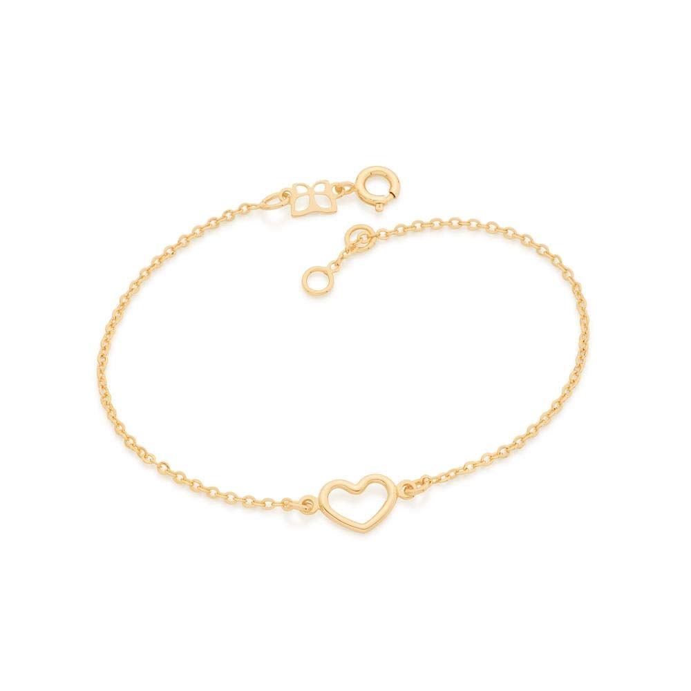 Pulseira com Pingente Coração Vazado