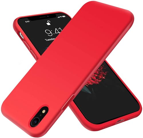 Image of mobistyle Apple iPhone XR Soft Silicone, Rubber Silicone Back Cover, Back case, Plain Cover case Red