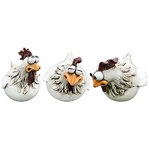 Poule Decorative Jardin, Statues de Jardin drôle Extérieur Fée Jardin Décoration, Poulet en Résine Drôle Décoration de Jardin en Forme de Poule Figurine...