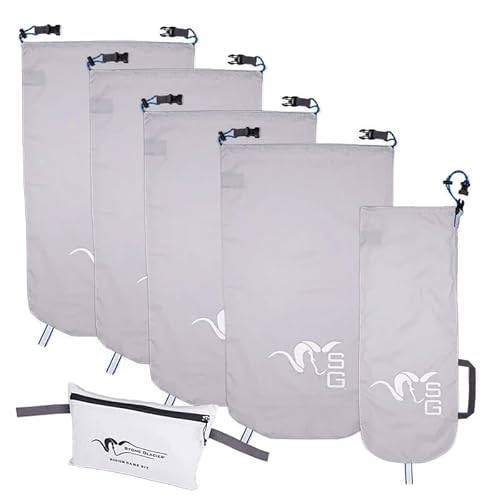 Stone Glacier Game Bag Kit, Medium, 70 D Nylon Ripstop, Drawstring Closure, Duraflex Buckle, Stone Grey (70065-SG-M)