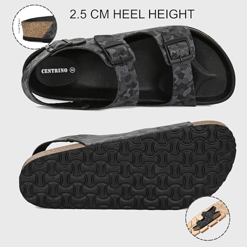 Image of Centrino Men's Berkin-Style Slip-On Sandals | Open Toe Design | Soft PU Footbed | Lightweight & Comfortable | Arch Support | On-Grip Sole | Casual Outdoor Wear (9215)