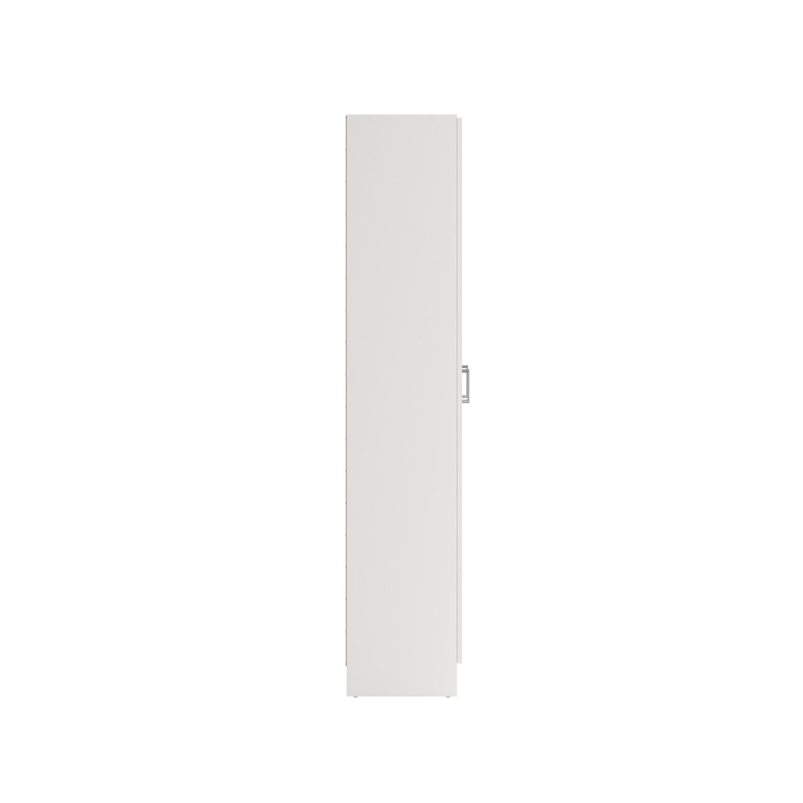 Dmora - Armadio multiuso grande Beaumont, Guardaroba ausiliario a 3 ante, Scarpiera con ripiani, Mobile porta scope, 109x37h180 cm, Bianco