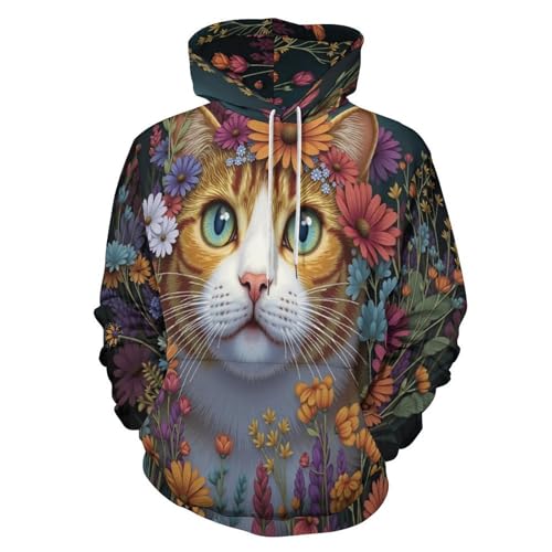 Sweat à capuche chat tigré 3D contre le froid et le look terne