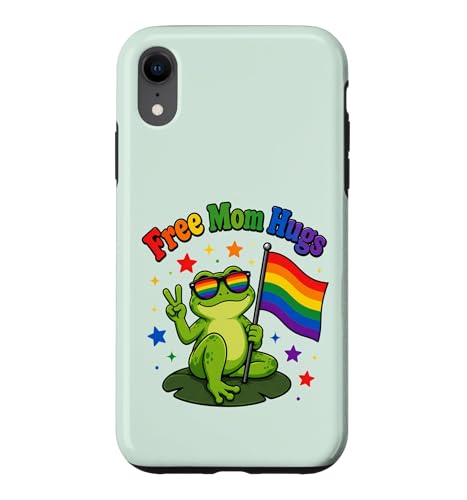 Free Mom Hugs LGBTQIA+ Ally Frog Pride Month�B �X�}�z�P�[�X iPhone XR �p