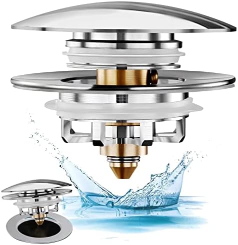 Tub Stopper, Universal Bathtub Drain Stopper and Pop Up Cover with Strainer, Replaces Tub Lift and Turn,Tip-Toe and Trip Lever Drain,Apply 1-1/2" to 2" (37mm-50mm) Bath Tub Drain Hole