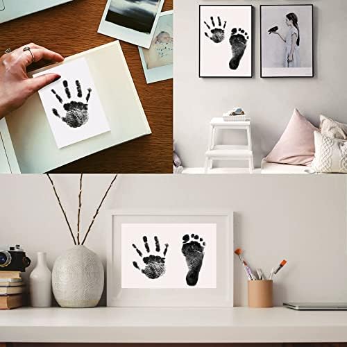 Nabance Inkless Hand & Footprint Kit, 4 Baby Inkless Print Pads, 8 Imprint Cards, Dog Paw Print Kit, Baby Imprint Kits Safe Non-Toxic, Pet Paw Stamp Pads, Pawprint Keepsake Kit