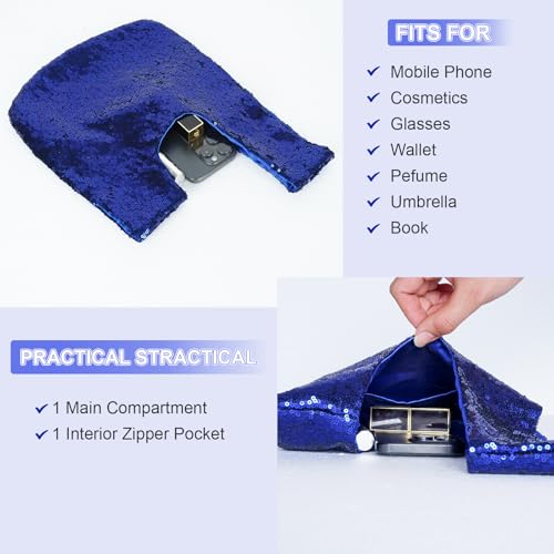 Image of Eternal Beauty Sequin Wristlet Bag, Reinforced Sparkly Evening Clutch for Wedding Guest, Cruise & Prom Mini Purse
