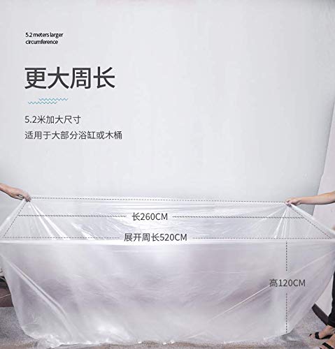 10 Stück Einweg-Badewannen-Abdeckfolie, große Badewanneneinlage, Kunststofftasche für Reisen, Haushalt und Hotel, Badewannen (250 x 129 cm)