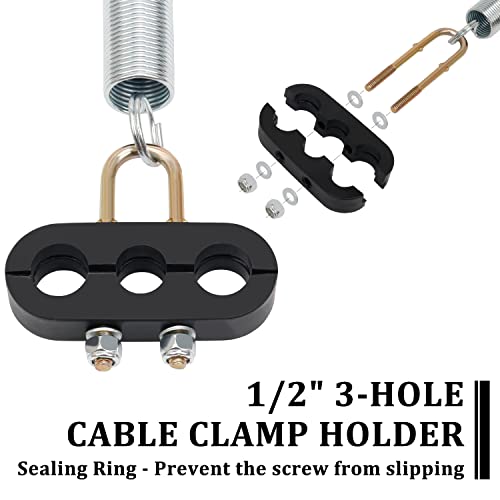 Yiachuii 25" Single Tender Spring Kit, 3 In 1 Abs Air Line Hose Tracker Tender Kit Heavy Duty With 3 Hose Holders For Semi Truck Trailer Tractor #TOP3