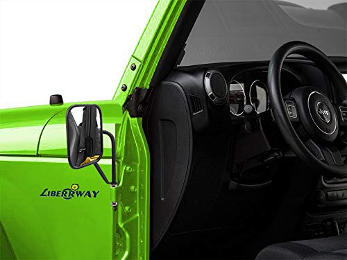 Doors Off Mirrors Compatible with Jeep Wrangler CJ TJ JK JL Rectangular Side Mirrors Off-road Mirror, 2 PACK - Thumbnail 6
