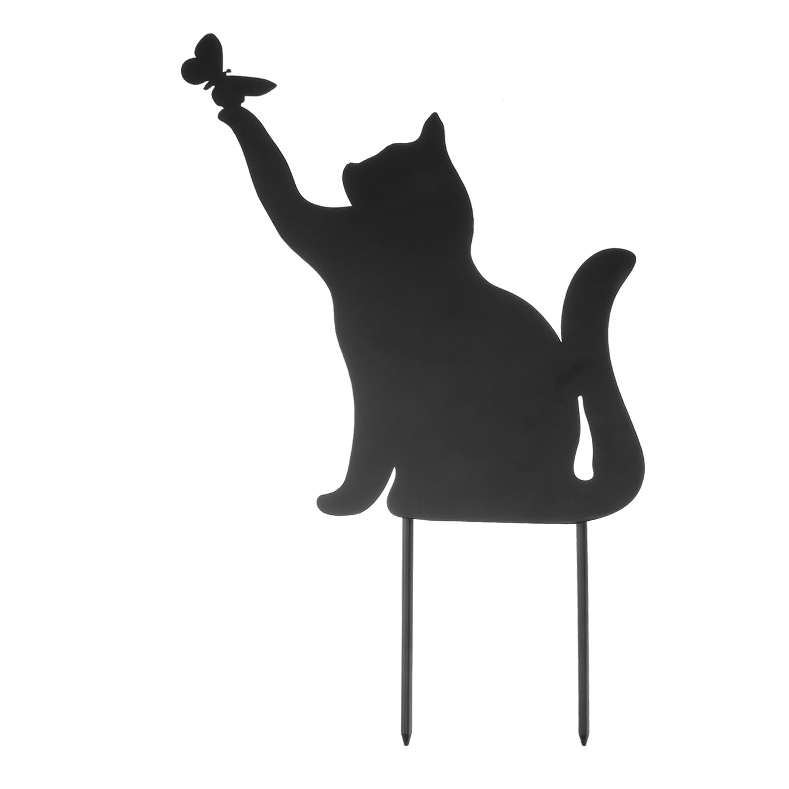 Décoration murale chat en métal noir pour silhouette artistique de jardin et cour arrière