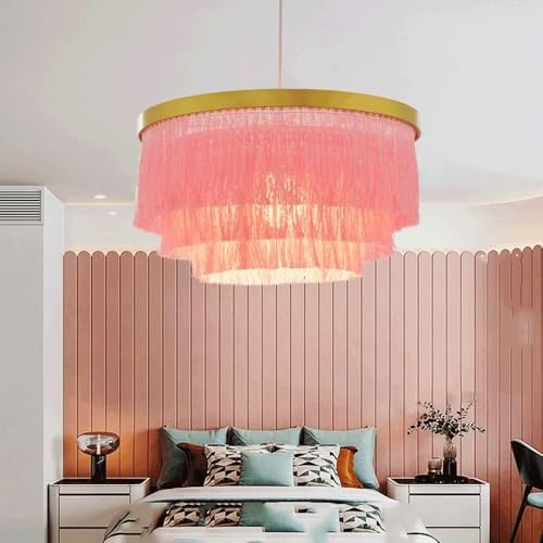 Lámpara colgante de techo E27 estilo boho con borlas decorativas 2
