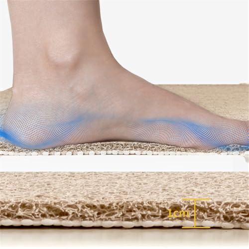 Alfombrilla de baño antideslizante para ducha con textura de adoquín y goma suave recortable 4