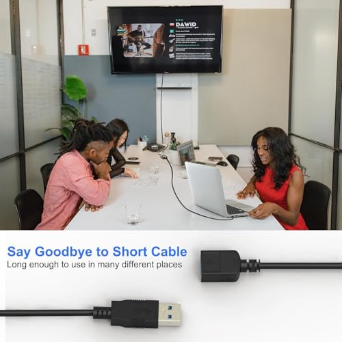 Image of 1.3 Meter Premium USB Extender Cable Male to Female USB A Male to USB A Female 2.0 Data Transfer and Charging Adapter for TV, PC, Laptop, PlayStation, Xbox, Flash Drive for Multiple Devices