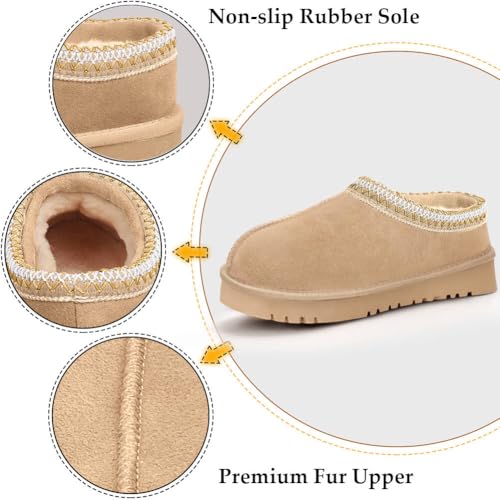Women's Platform Slippers Anti-Slip Mini Boots Fur Fleece Lined Sneakers Short Ankle Boot Comfy House Slippers for Indoor Outdoor3