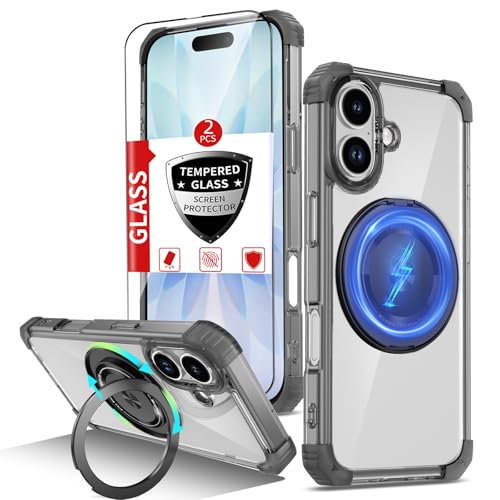 Coque magnétique pour iPhone 17 avec charge MagSafe et 2 verres