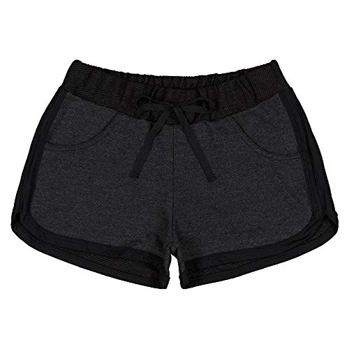 Bermuda Mescla Preto Menina Moletom 37907-876 Bermuda Preto Menina Moletom Ref:37907-876-14
