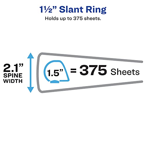 avery heavy-duty view 3 ring binder 1534 one touch slant rings holds 8534 x 1134 paper 1 black binder 05400