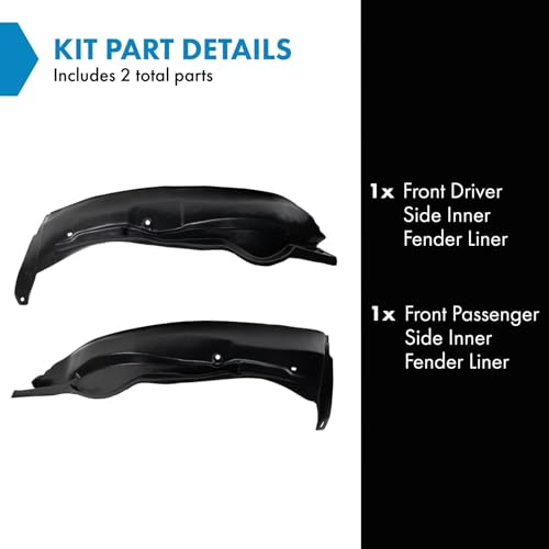 Image of TRQ Front Inner Fender Liner Set Compatible with 2000-2005 Buick LeSabre GM1248128 GM1249128