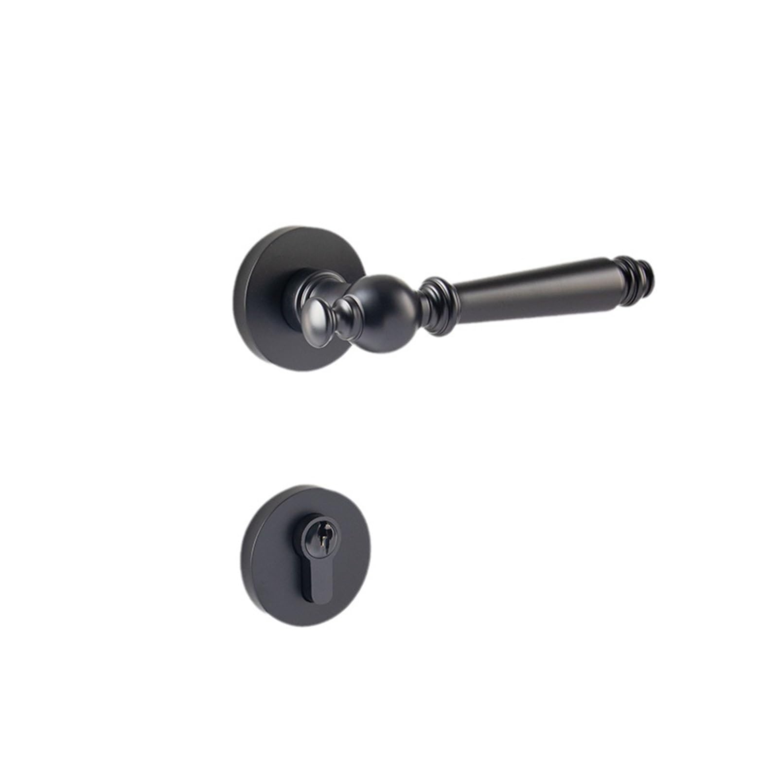 Aepqbgqj One Color European Style Black Pure Copper Door Lock For Bedroom Silent, Magnetic