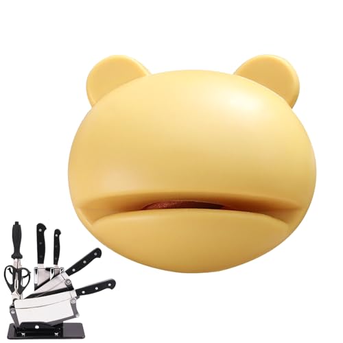 Image of 1PCS Compact Knife Sharpener for Kitchen Use, Small Sharpening Tool with Non Slip Base for Household Cooking and Food Preparation(Yellow,A,F)