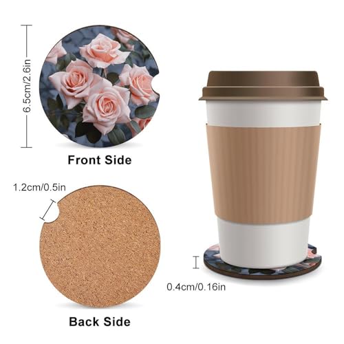 Posavasos para Auto con Flores, Juego x2, 2.6 in miniatura 2