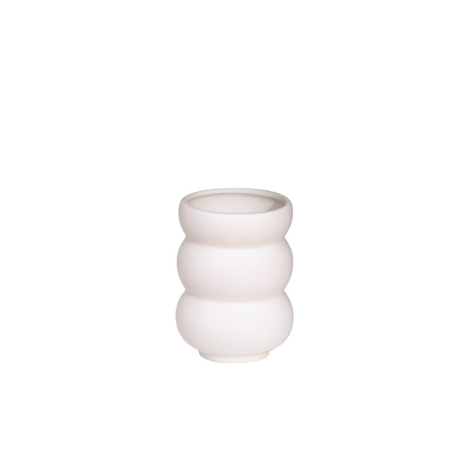 Geometric vase White Vase Ceramic Flower Arrangement Aesthetic Vases Desktop Ornament Bottle Container flowers(S9 2.5x3.7x2.8in)