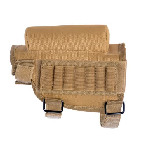 Gvn Portable Adjustable Tactical Buttstock Shell Holder Cheek Rest Pouch Holder Pack With Ammo Carrier Case Fde #TOP3
