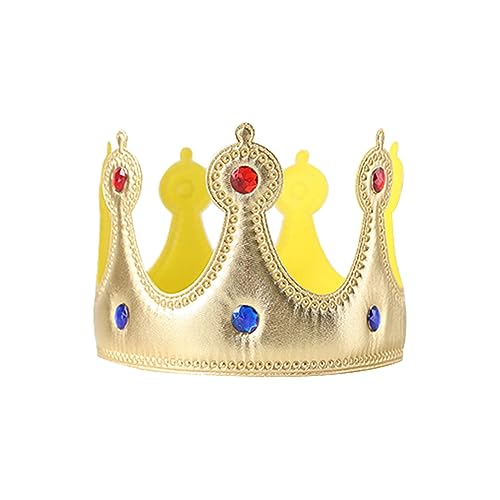 ZOOMPIL Coronas para Niños, King Crowns Party Hat, Sombrero de Corona de Rey, Corona de Tela con Diamantes de Imitación para Diademas de Cosplay para Fiesta de Cumpleaños de Niños
